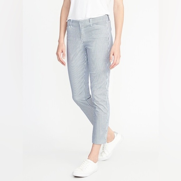 Old Navy Pants - Old Navy Striped Straight Ankle Pants